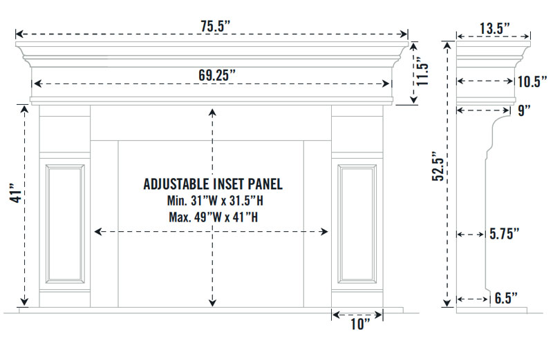 1110.511-GS three pieces fireplace stone mantel - Image 2