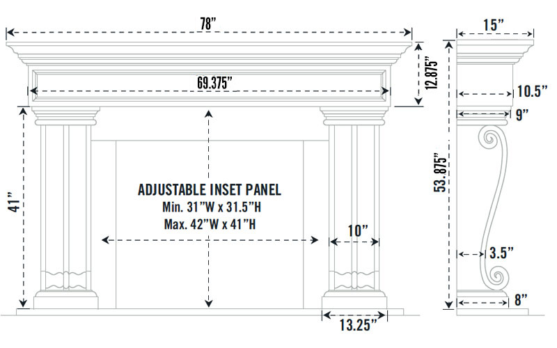 1111.536-GS three pieces fireplace stone mantel - Image 2