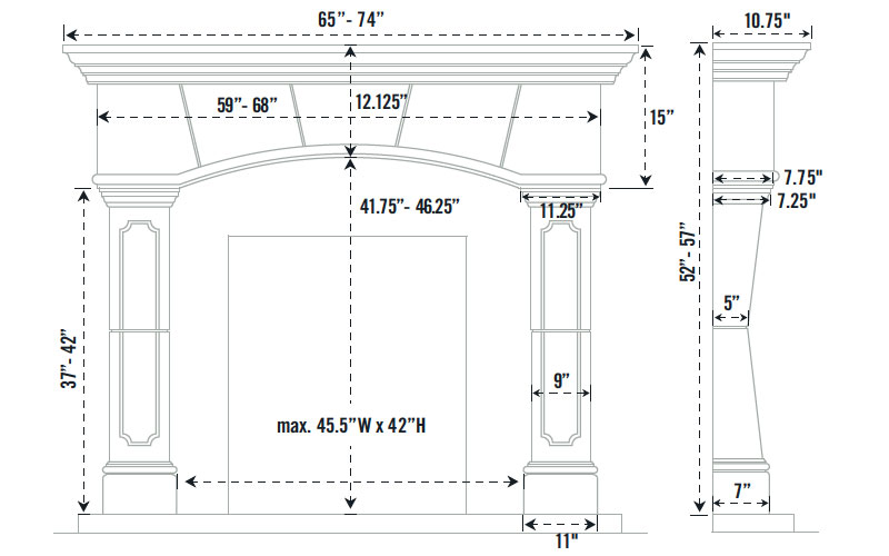 1130.70.530 three pieces fireplace stone mantel - Image 3