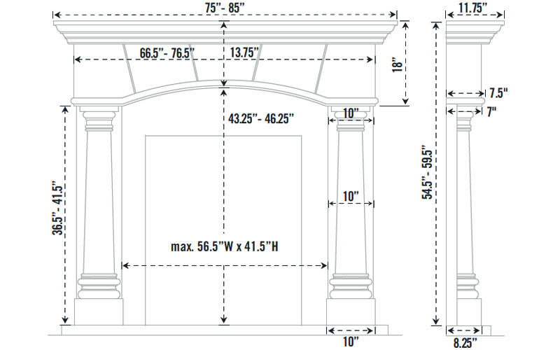 1130.80.531 three pieces fireplace stone mantel - Image 3