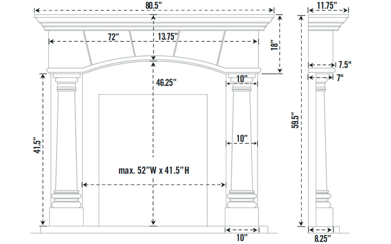 1130.80.531 three pieces fireplace stone mantel - Image 2