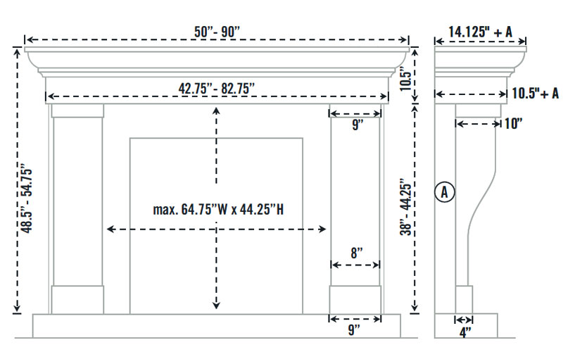 1147.599 three pieces fireplace stone mantel - Image 2