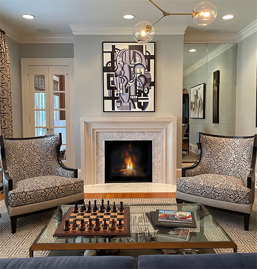 4114.10 One piece picture frame fireplace stone mantel - Image 2