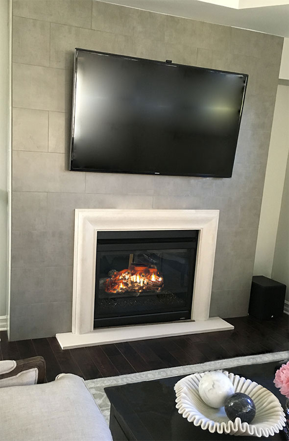 4115.7 One piece picture frame fireplace stone mantel - Image 2