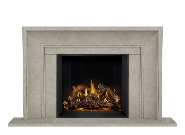 4123.10 One piece picture frame fireplace stone mantel