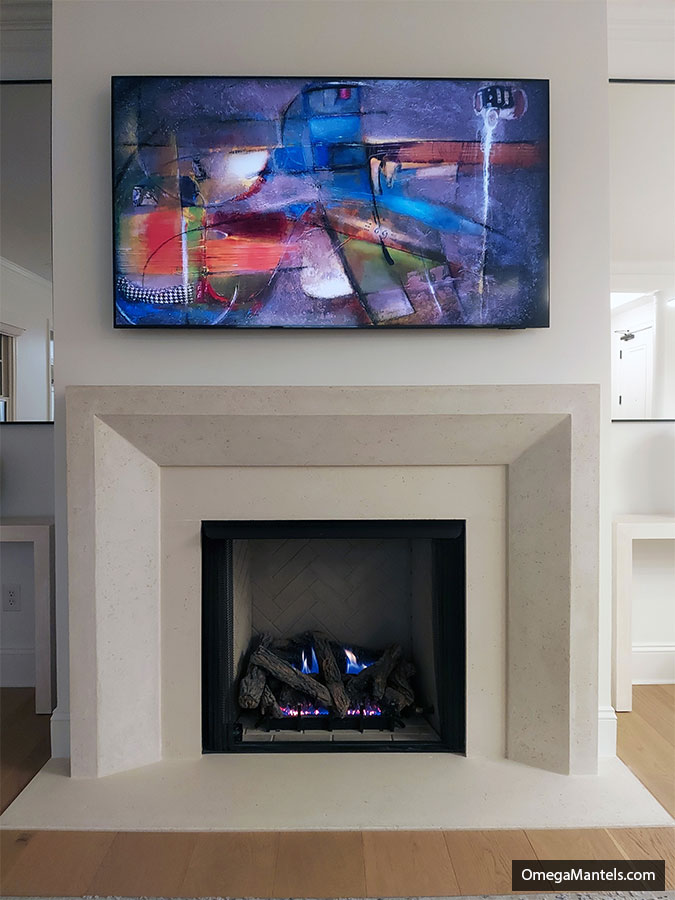 4143.c One piece picture frame fireplace stone mantel - Image 2